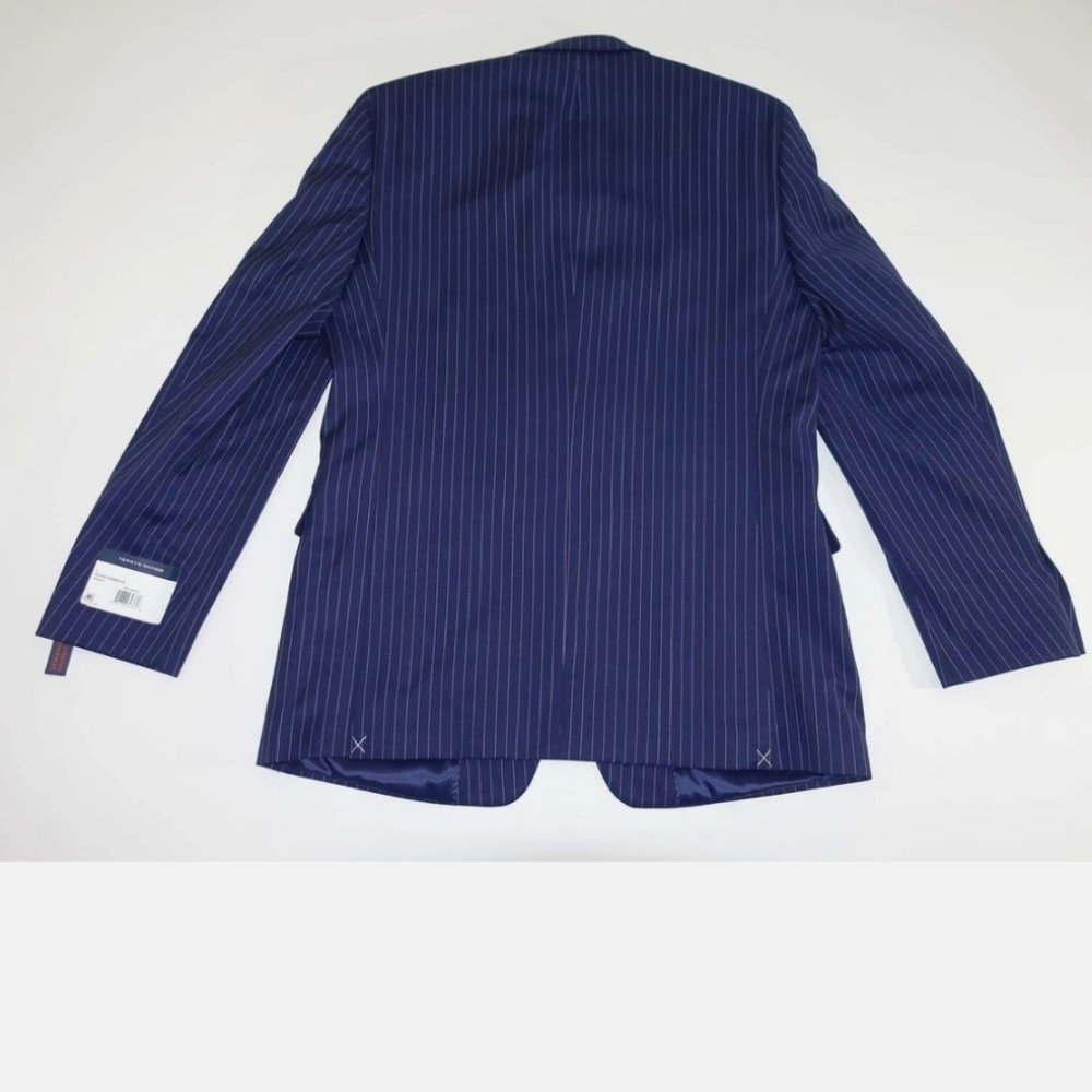 NWT Men's Tommy Hilfiger Adams Navy Pinstripe Slim-fit Blazer - Picture 7 of 8